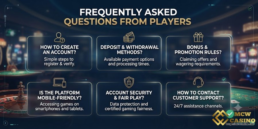 Frequently Asked Questions from MCW CASINO Players Frequently Asked Questions from MCW CASINO Players