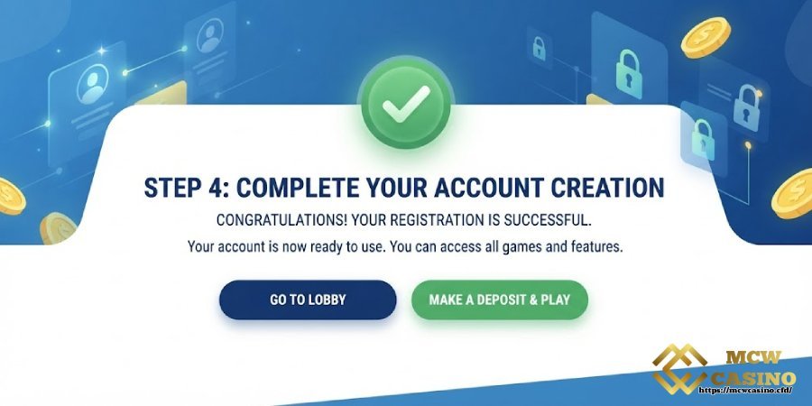 Step 4: Complete Your MCW CASINO Account Creation