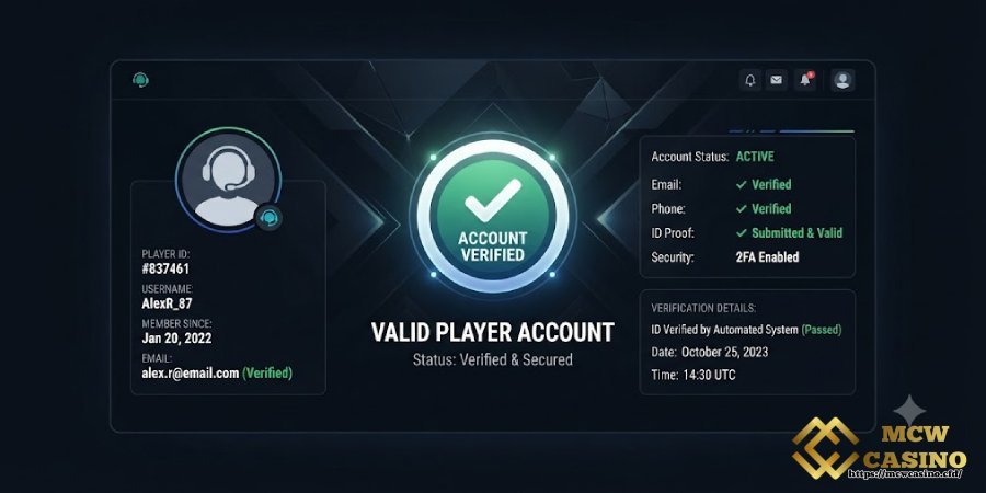 Valid, Verified Player Account